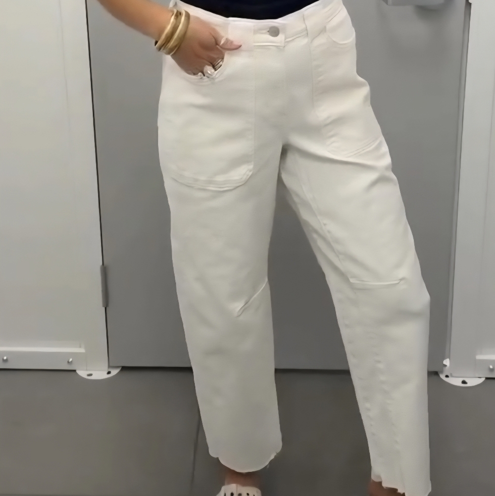 Cream Barrel Jeans